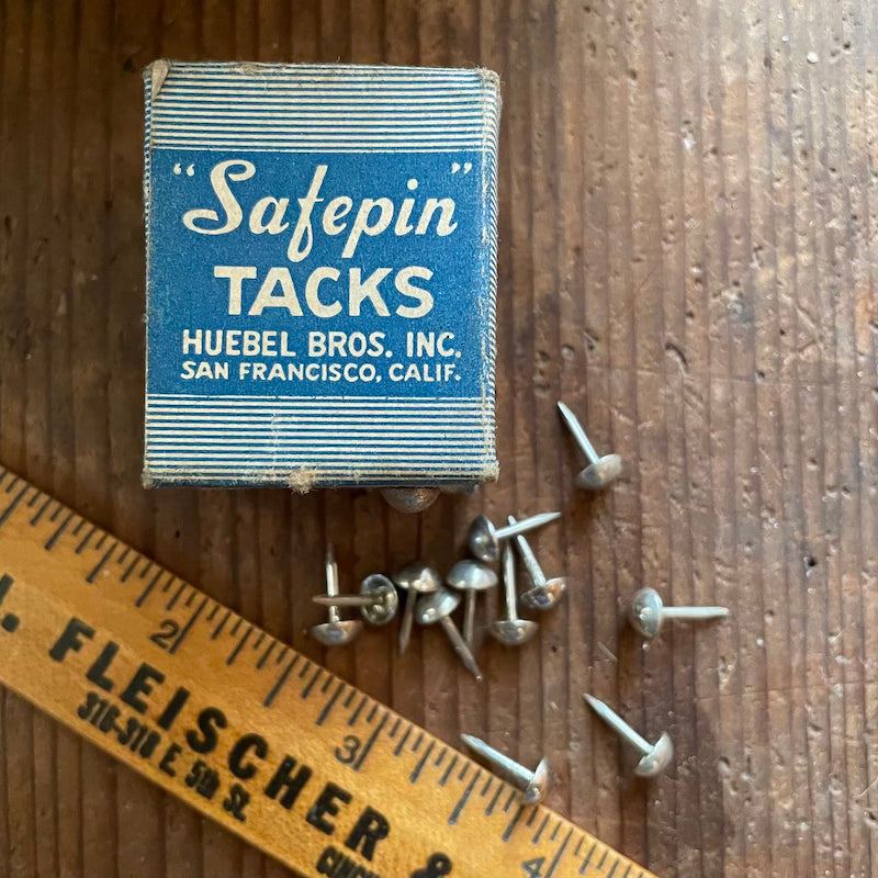 One dozen "Safepin" 5mm dome-top tacks (brass or steel)