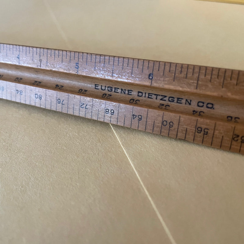 Triscale Inches Tri scale ruler - vintage hardwood, USA made – shopjunket