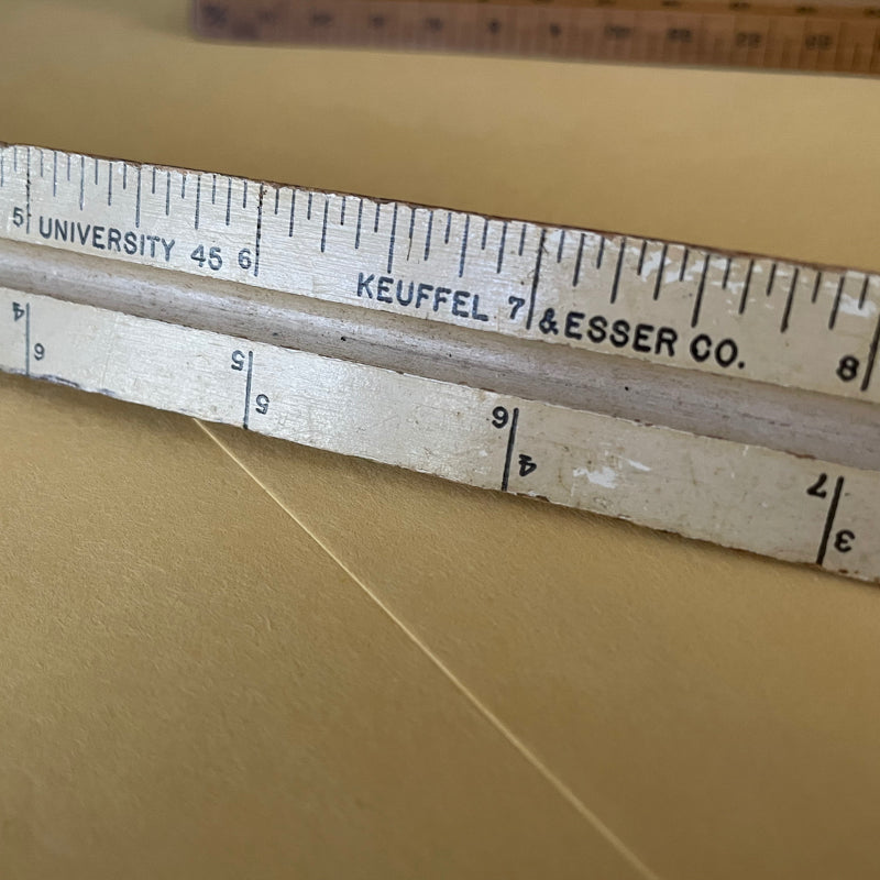 Triscale Inches Tri scale ruler - vintage hardwood, USA made – shopjunket