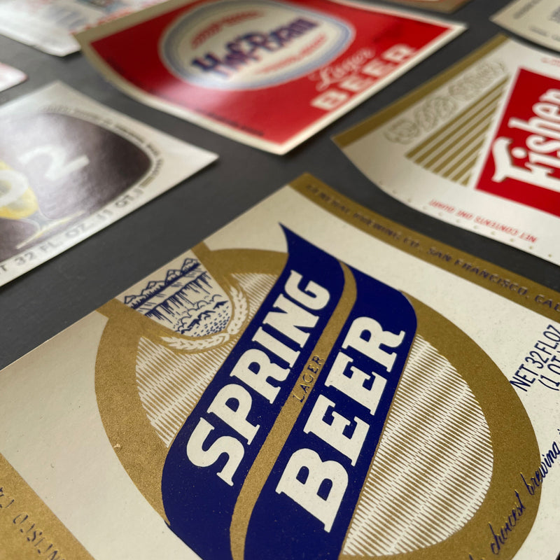 Vintage beer bottle labels