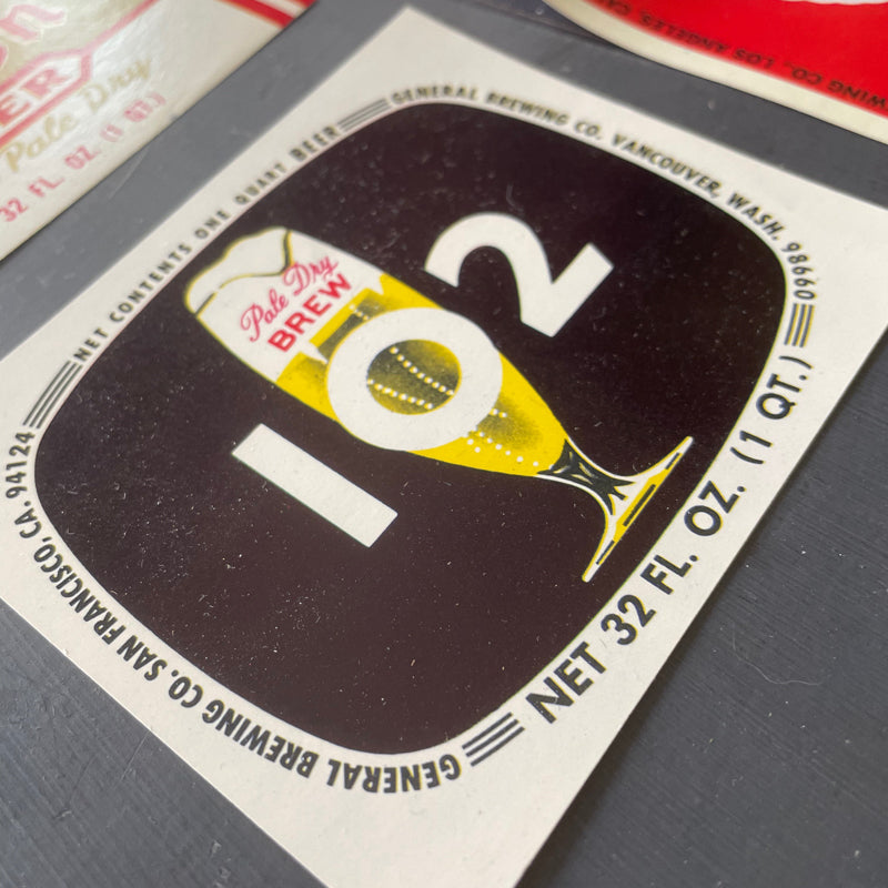 Vintage beer bottle labels