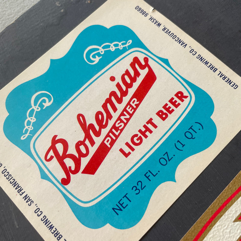 Vintage beer bottle labels
