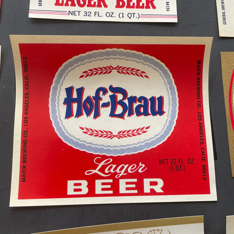 Vintage beer bottle labels