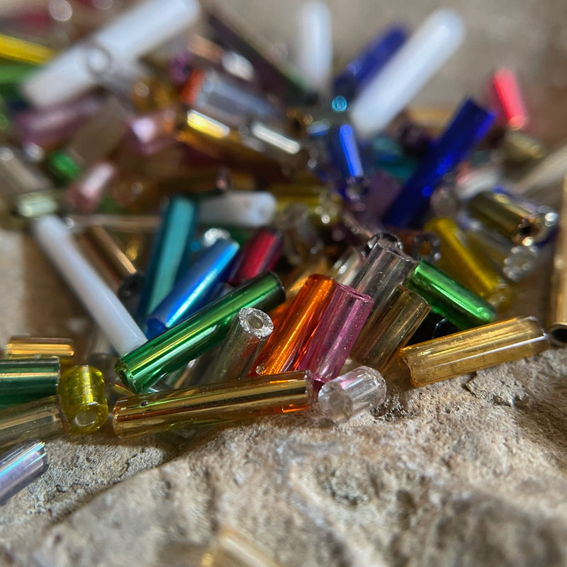 Antique & vintage glass bugles - tube beads in a range of colors and lengths