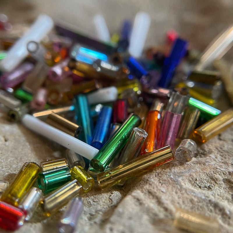 Antique & vintage glass bugles - tube beads in a range of colors and lengths