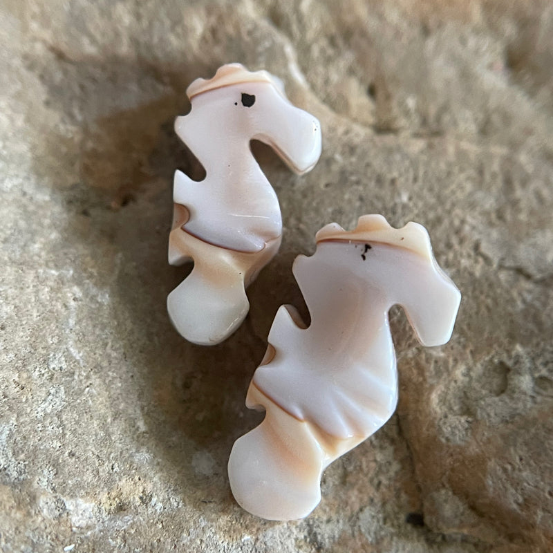 Cut shell seahorse beads