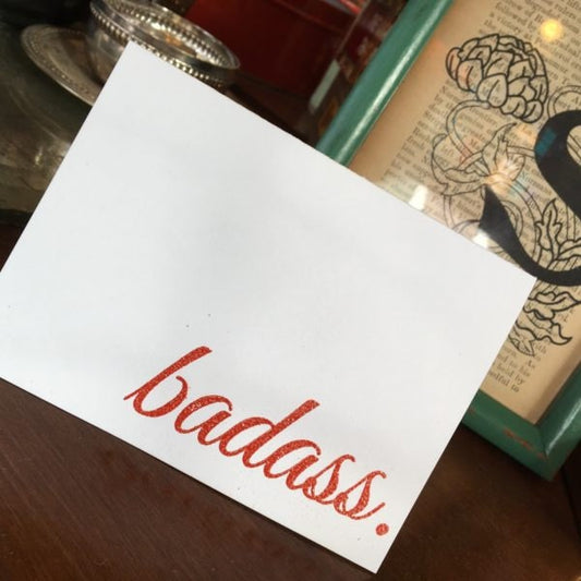 Badass blank greeting card (100% reuse)