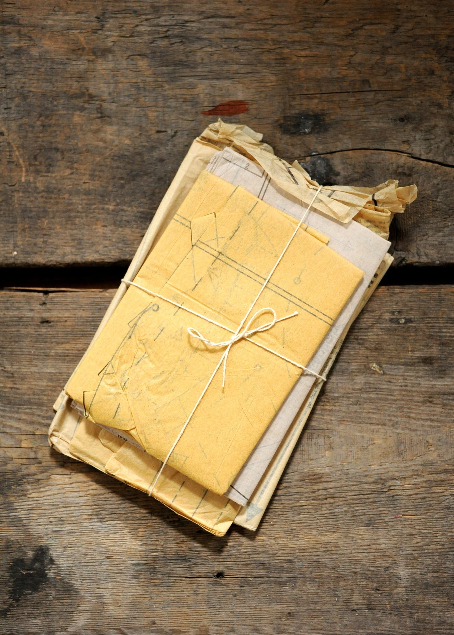 repurposed giftwrap: sewing pattern tissue paper