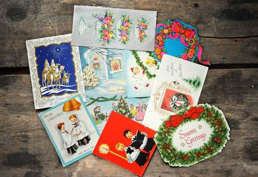 Papers for repurposing: vintage greeting cards