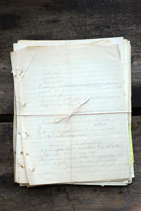 Old handwriting: 1/8 pound assortment of original vintage papers