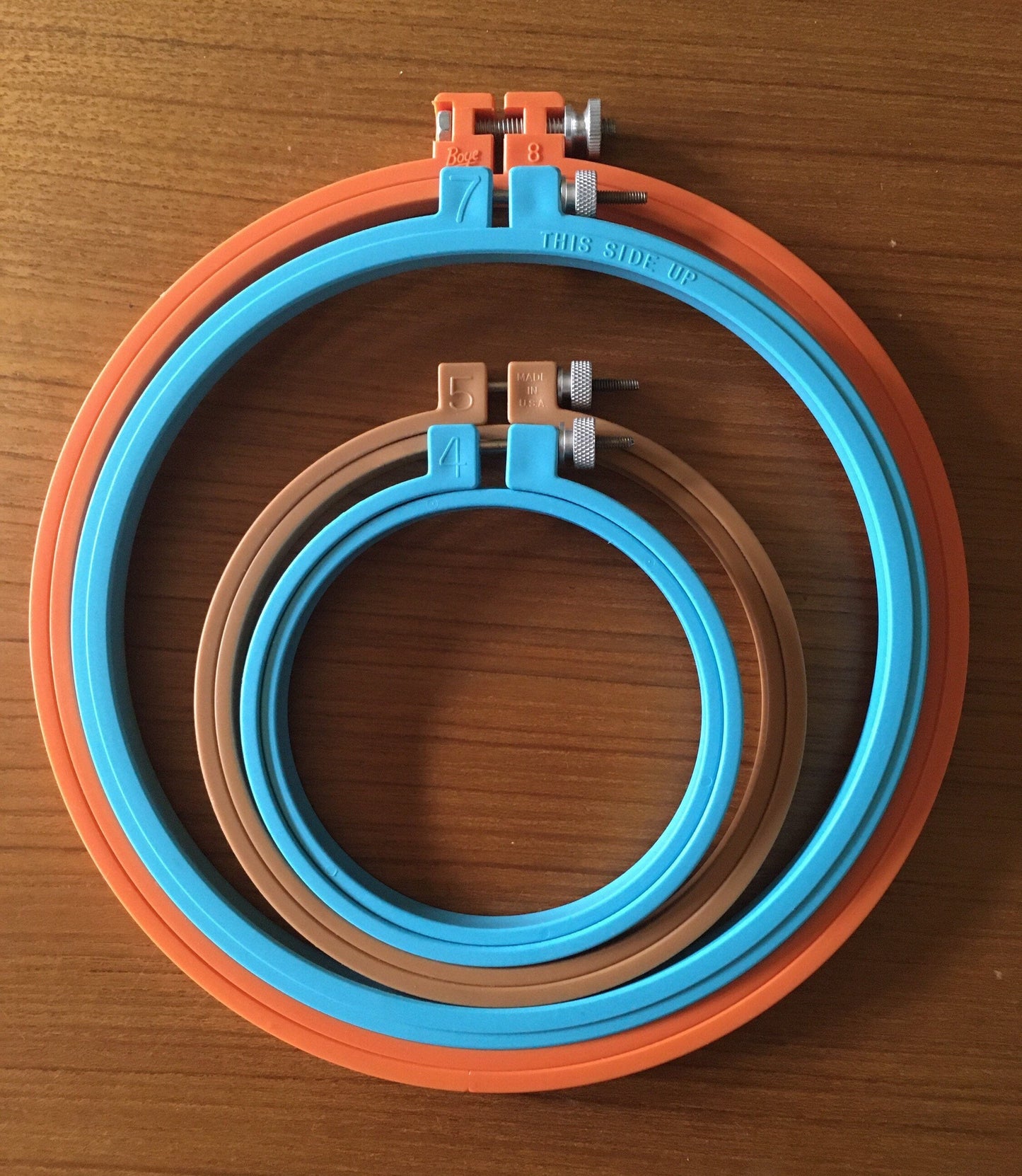 Retro reuse plastic round embroidery hoop / pick your size: 4", 5", 6", 7", 8", 10" / visible mending / sewing supply