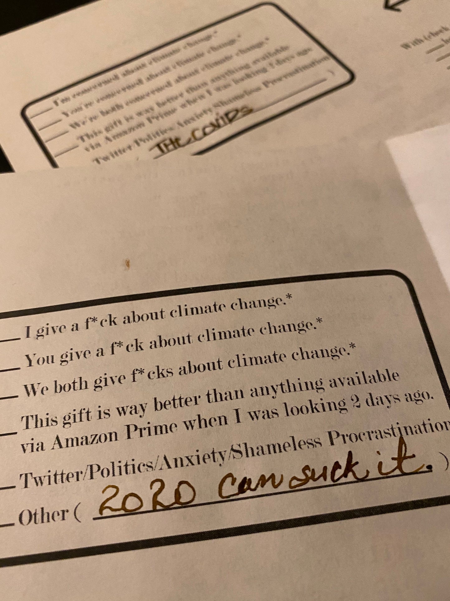 Printable card: Your gift is on its way. Supply chains be damned! Last Minute Digital Download for averting gifting shame