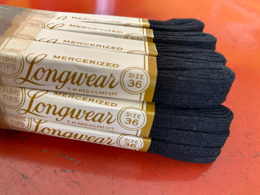 Choose size & color: one pair vintage 27” 36” 40" narrow shoelaces - black, brown, forest or olive green / short long cotton boot shoe laces