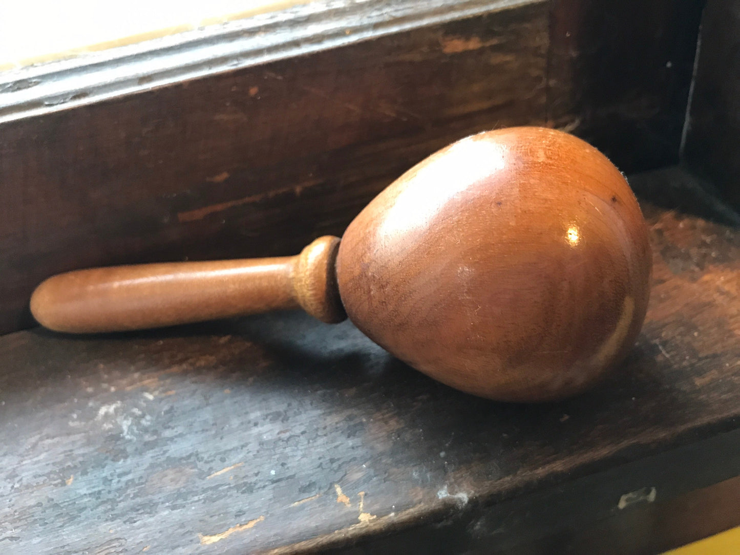 Choice! Vintage darning egg, mushroom, ball, or sock form for sewing, mending, repair. Wood or glass. With or w/o handle. Plain or painted.