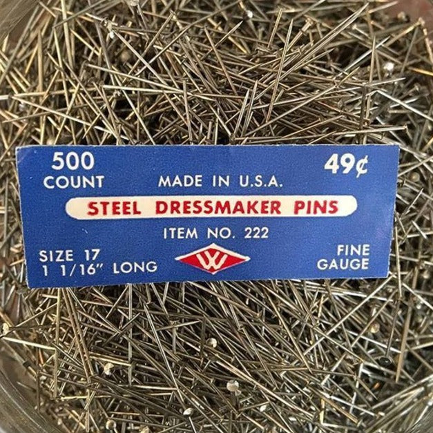 100 secondhand-sourced sewing pins